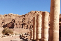 Stairs carved into the mountain leading to the Monastery
